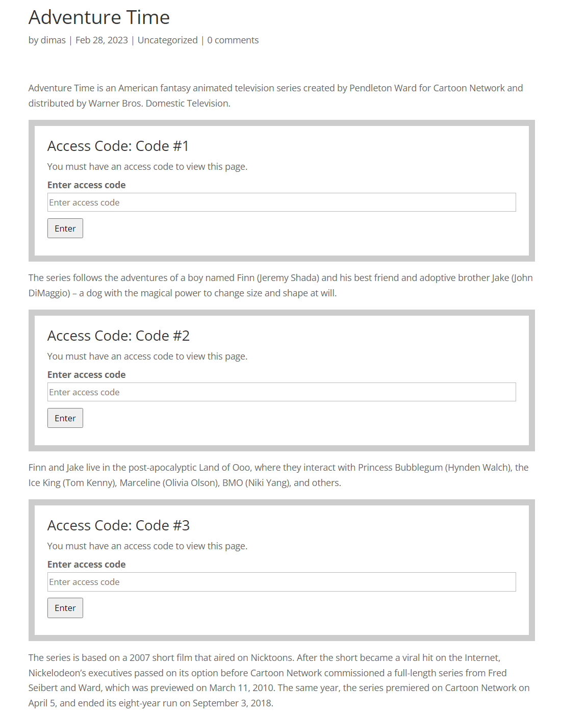 Restricting parts of the content with different invitation codes - Restrict Content Plugin