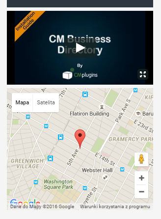 Embedding a Google map to the business page - WordPress Directory Listing Plugin