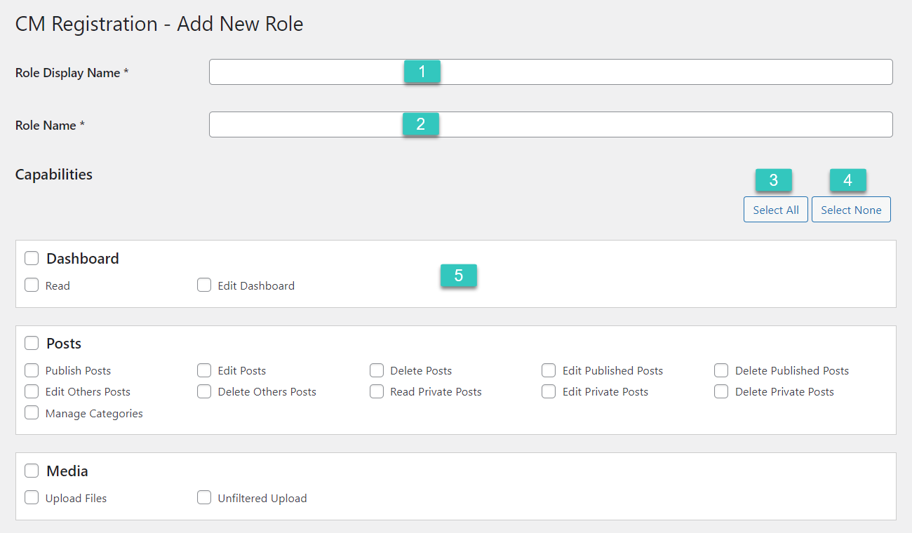 Creating new user role - WordPress Login Plugin