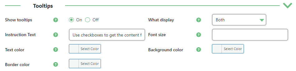 Tooltips settings - Knowledge Base Wiki WordPress Plugin