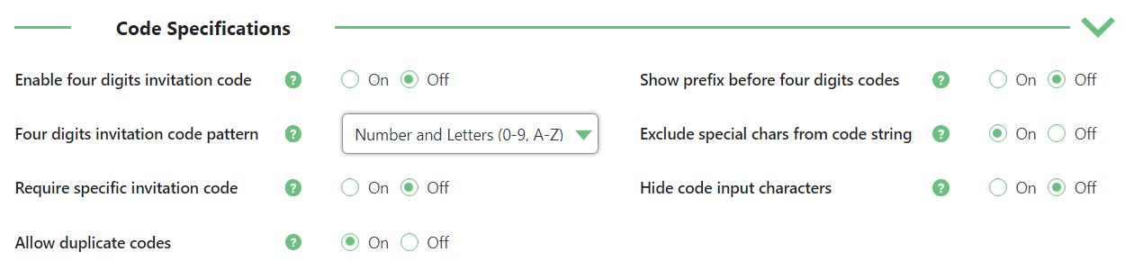 Invitation codes specifications - Invitation Code Registration for WordPress