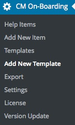 Adding new help item template - OnBoarding Plugin WordPress