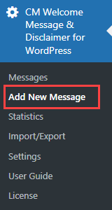 Adding new disclaimer message campaign - WordPress Notification Popup