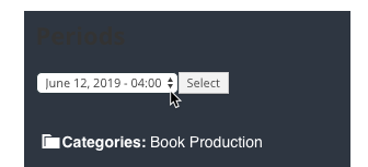Period select widget - WordPress LMS Plugin