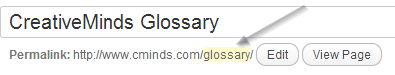 Example of the glossary permalink - Tooltip WordPress Plugin