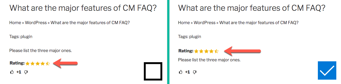 Displaying rating above or below the answer - WordPress Plugin for Expanding FAQ