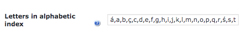 Setting up letters in alphabetic index - Wiki WordPress Plugin