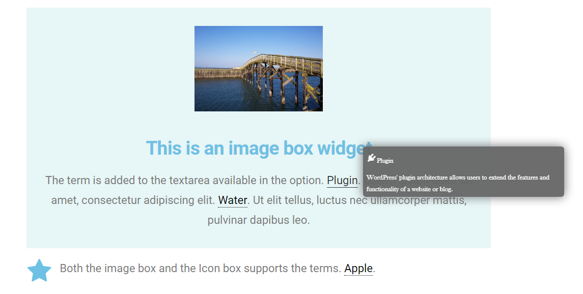 Image box and Icon box example - WordPress Internal Linking Plugin