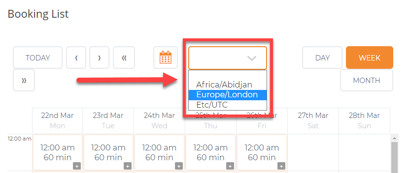 Choosing the timezone on the front-end - Best WordPress Scheduling Plugin