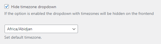 Disabling timezone dropdown - WordPress Scheduling Plugin