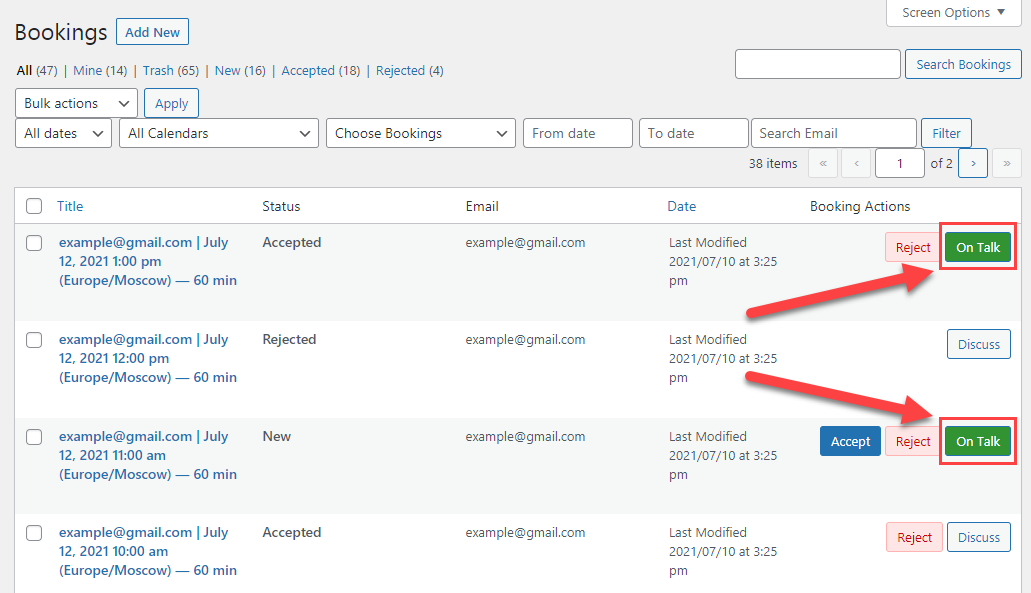 Bookings with open discussions - Best WordPress Scheduling Plugin