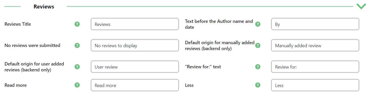 Reviews labels - Review Plugin for WordPress