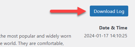 'Download Log' button - WordPress Plugin to Mass Replace Links
