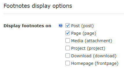 Choosing post types where to display footnotes - WordPress Reference Plugin