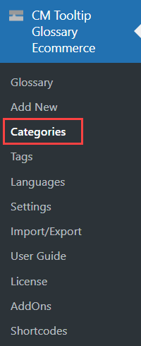 Navigation to the categories page - WordPress Knowledge Base Plugin