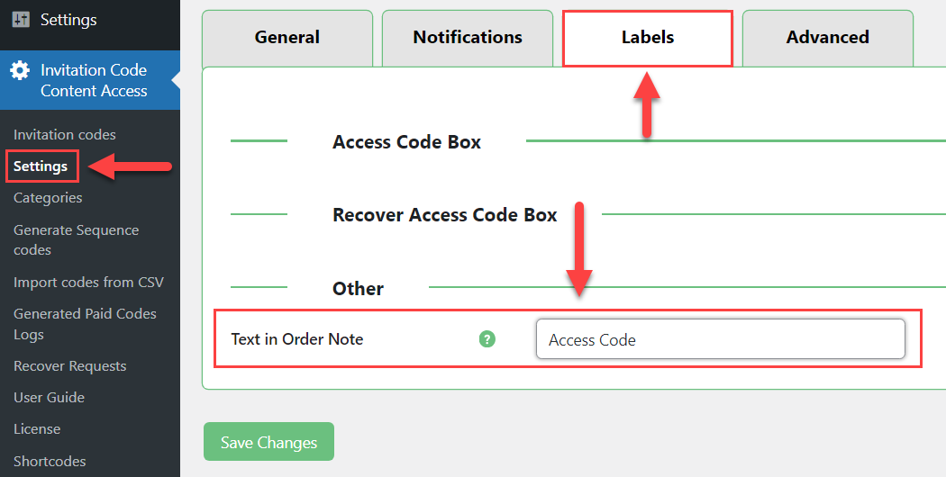 Editing the label - Restrict Content Plugin