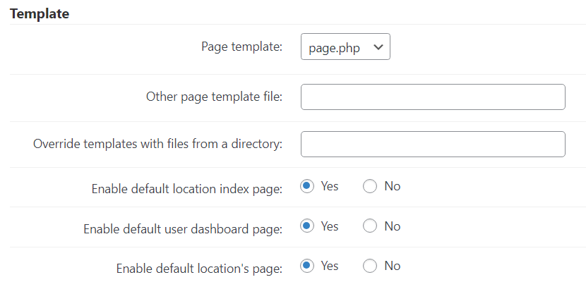 Template settings - Store Locator WordPress Plugin