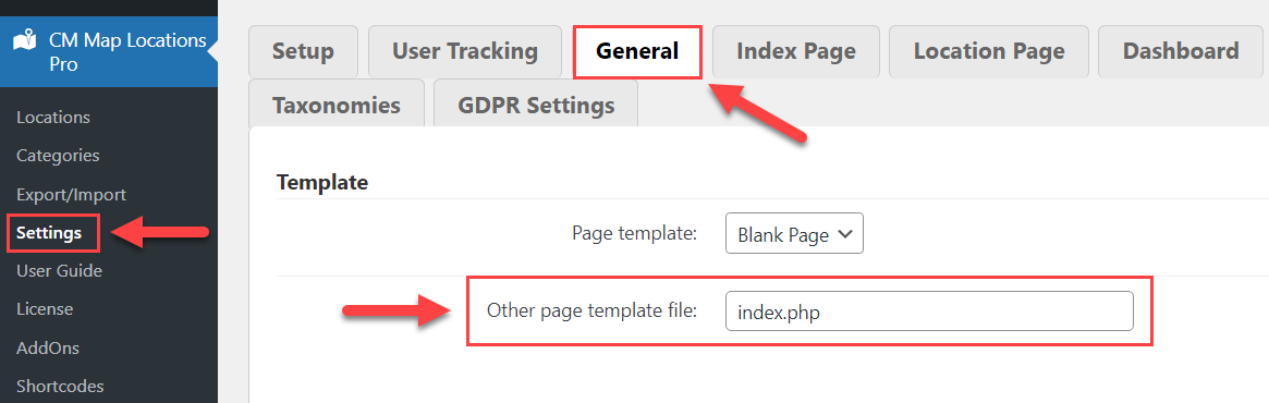 Specifying custom template file - Maps Plugin