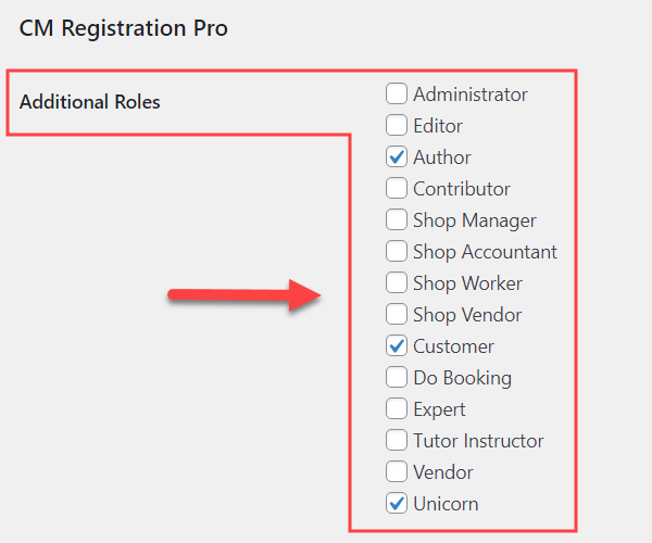 Assigning additional user roles to the user - WordPress Custom Login