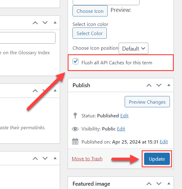 Flushing all API caches for chosen term - Wiki Plugin for WordPress