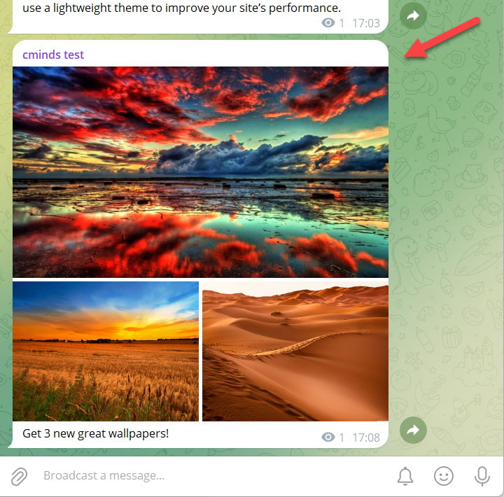 Posting multiple files to the Telegram channel - Telegram WordPress Widget