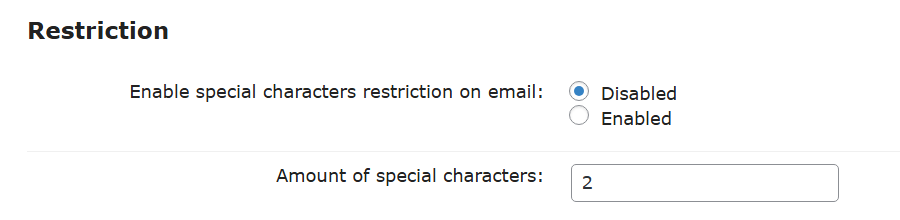 Restriction settings - WordPress Blacklist Plugin