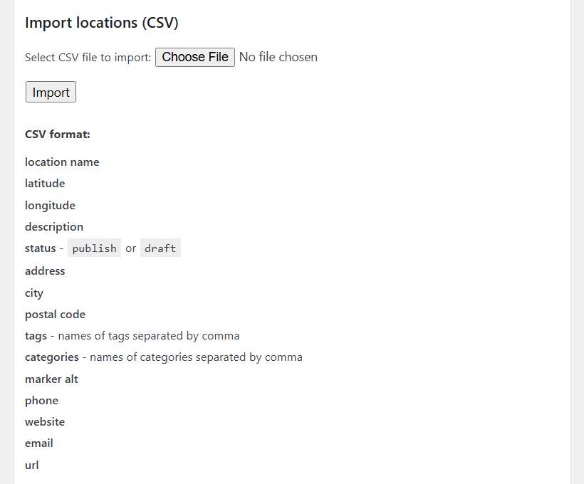 Importing multiple locations at once from CSV file - Store Locator WordPress Plugin