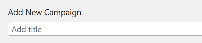 Popup campaign title - WordPress Popup Form