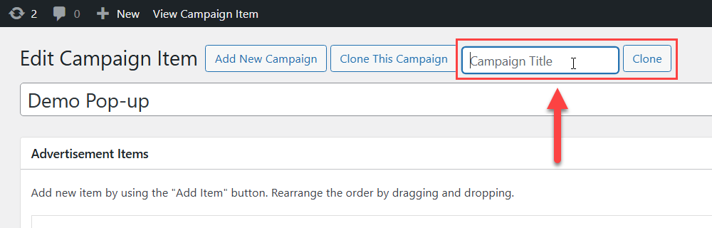 Cloning a popup campaign - Popup Campaign Plugin