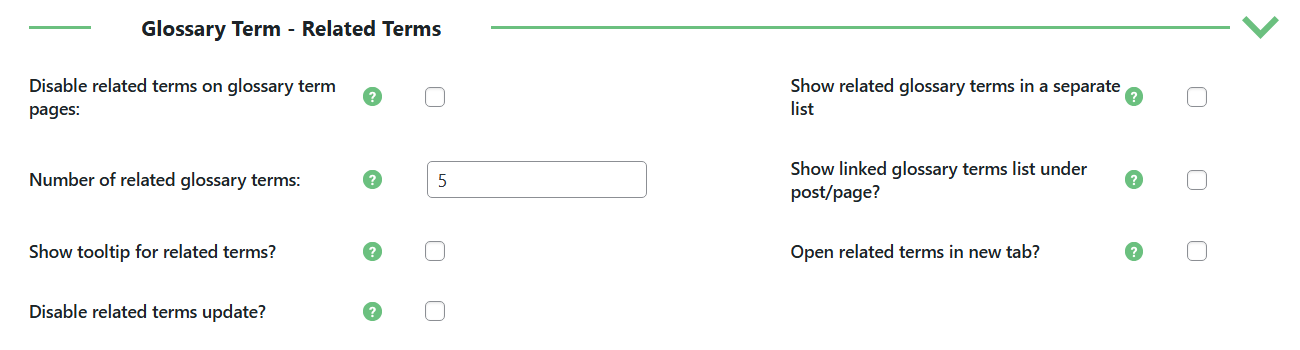 Related terms settings - Knowledge Base WordPress Plugin