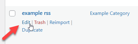 Editing the RSS feed - RSS Importer WordPress