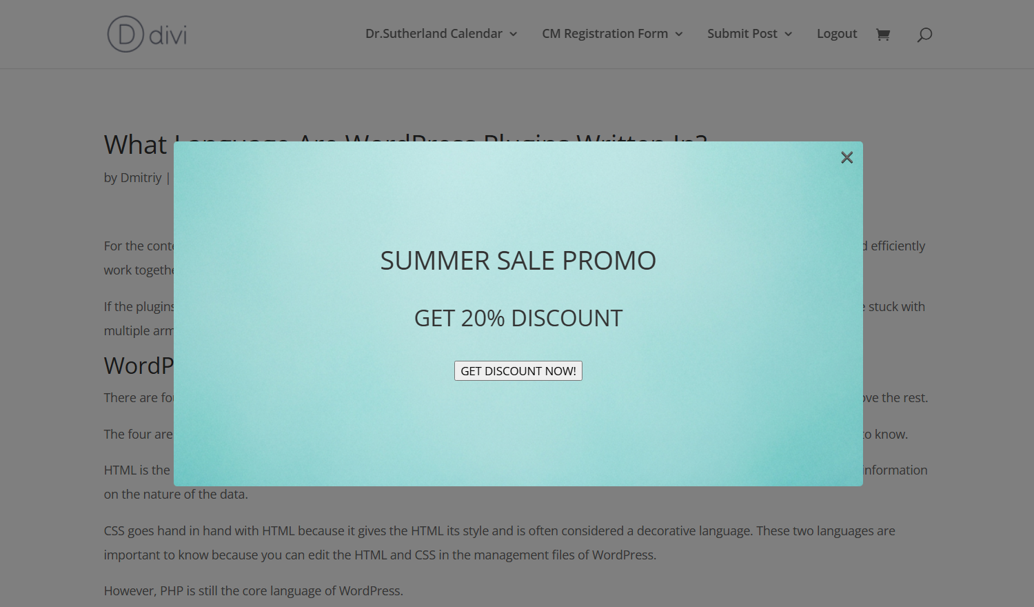 Front-end result - Best WordPress Popup Plugin