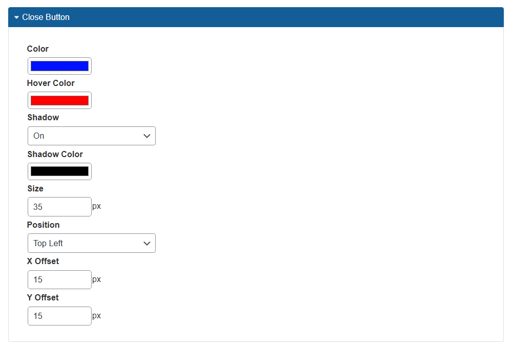Example configuration - WordPress Popup Form