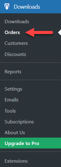 Navigation to EDD orders - Points and Rewards Plugin