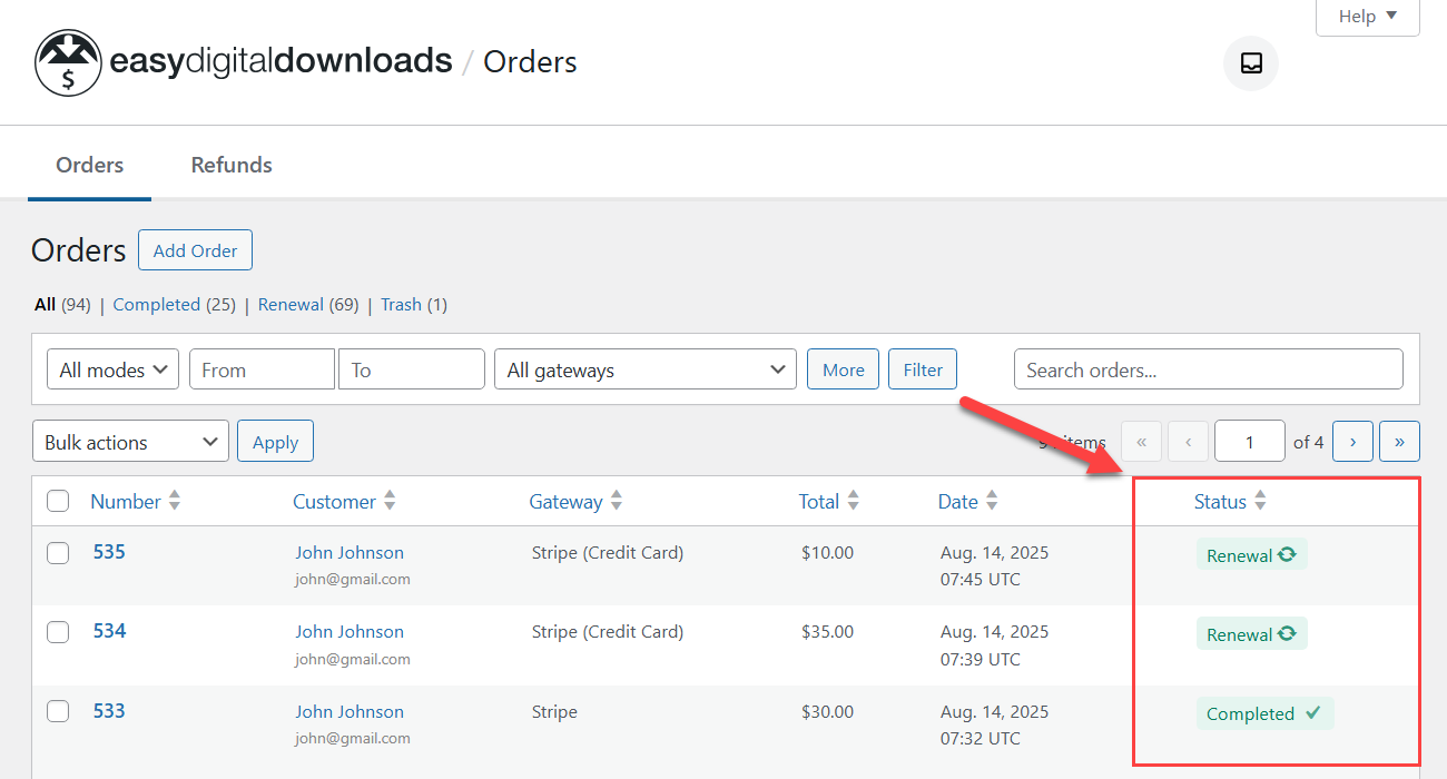 EDD orders - MicroPayments Plugin