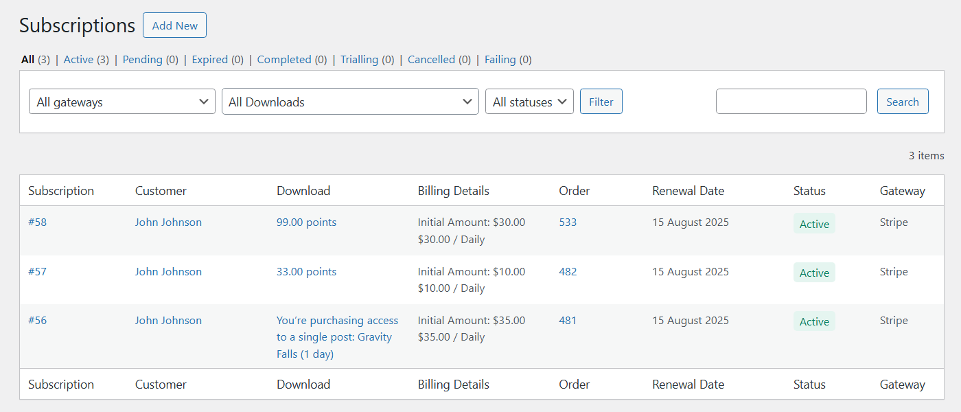 EDD subscriptions - MicroPayments Platform Plugin