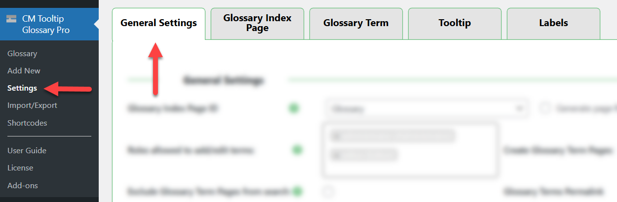 Navigation to the plugin settings - Knowledge Base WordPress Plugin
