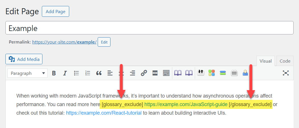 Excluding content from parsing - Tooltip WordPress Plugin