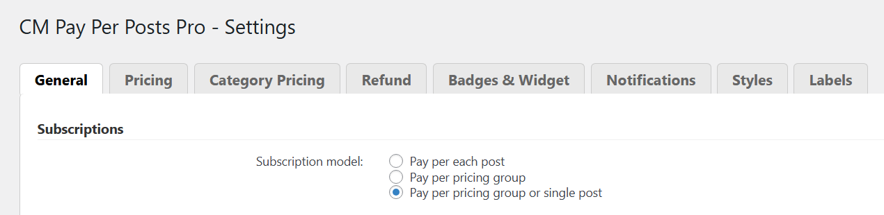 Choosing a subscription model - Paywall Plugin WordPress