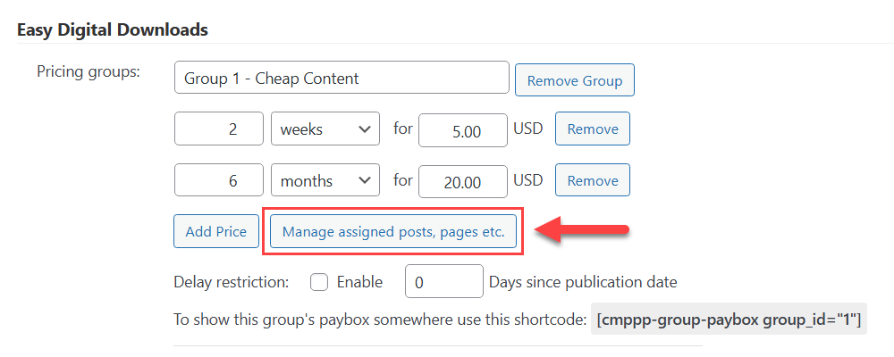 Managing assigned posts and pages - Paywalled Content