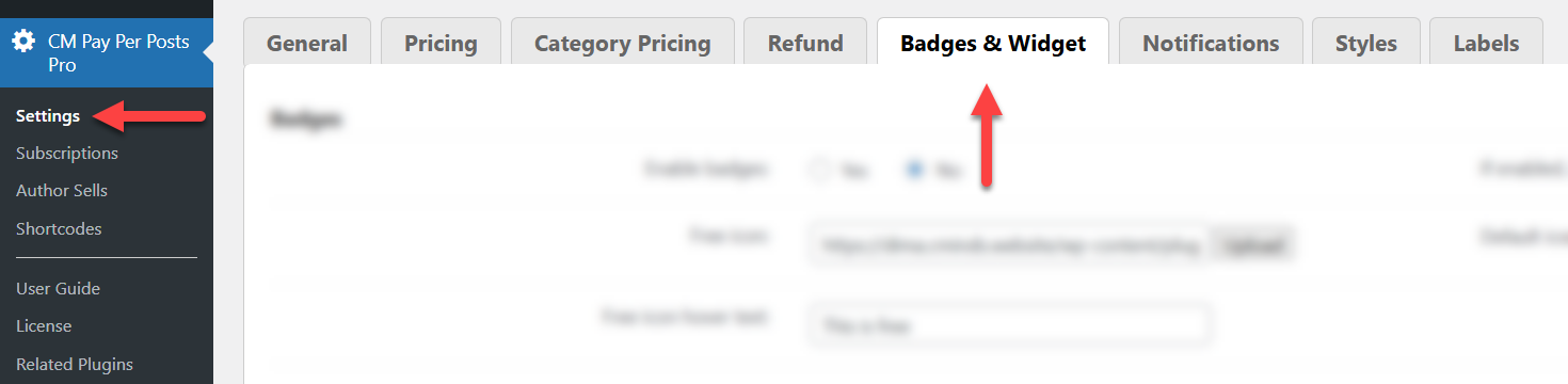 Navigation to the plugin settings - WordPress Paywall Plugin