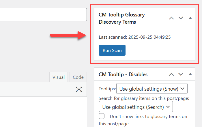 Tracking the scan date - Tooltip WordPress Plugin