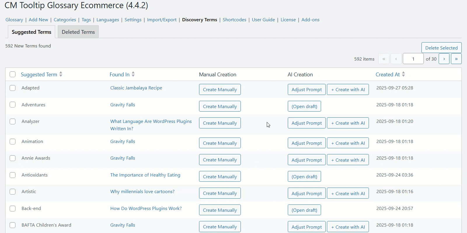 Quick definition creation with AI - Tooltip Plugin WordPress