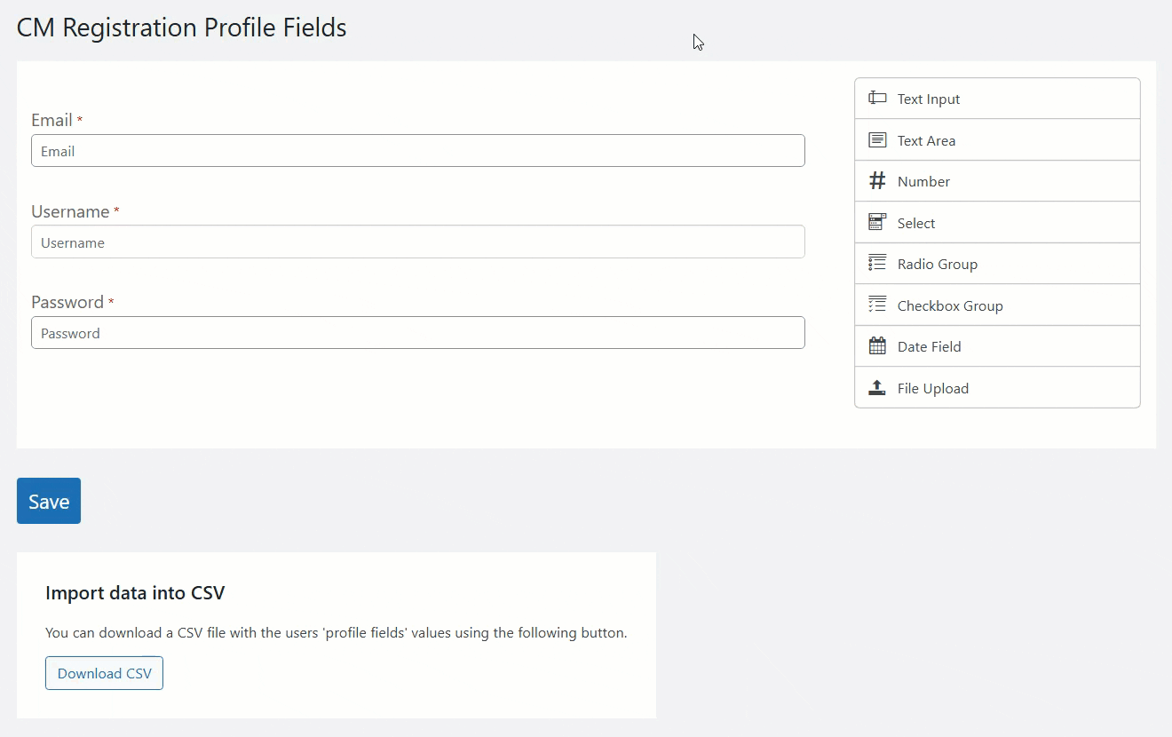 Adding custom fields in the form builder - Domain Blacklist Plugin