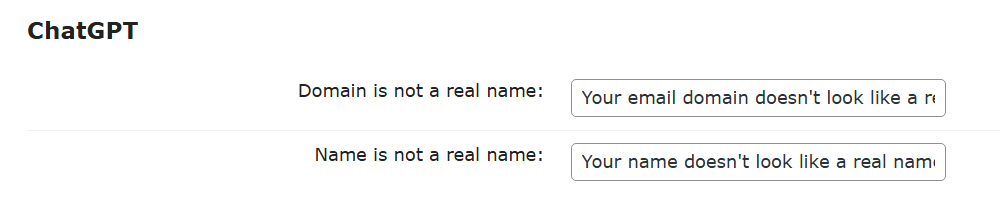 Editing labels - WordPress Blacklist Plugin