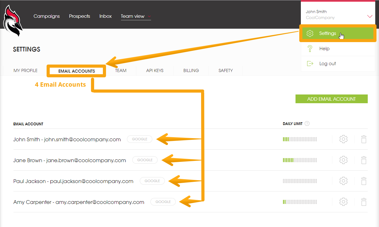 Active Email Accounts