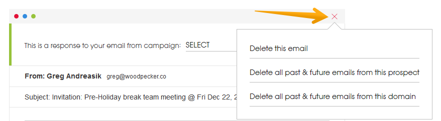 Deleting and blocking emails in Inbox