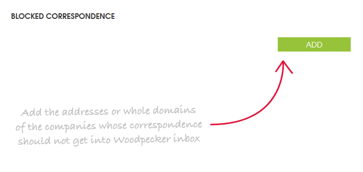 Adding blocked addresses and domains in mailbox settings