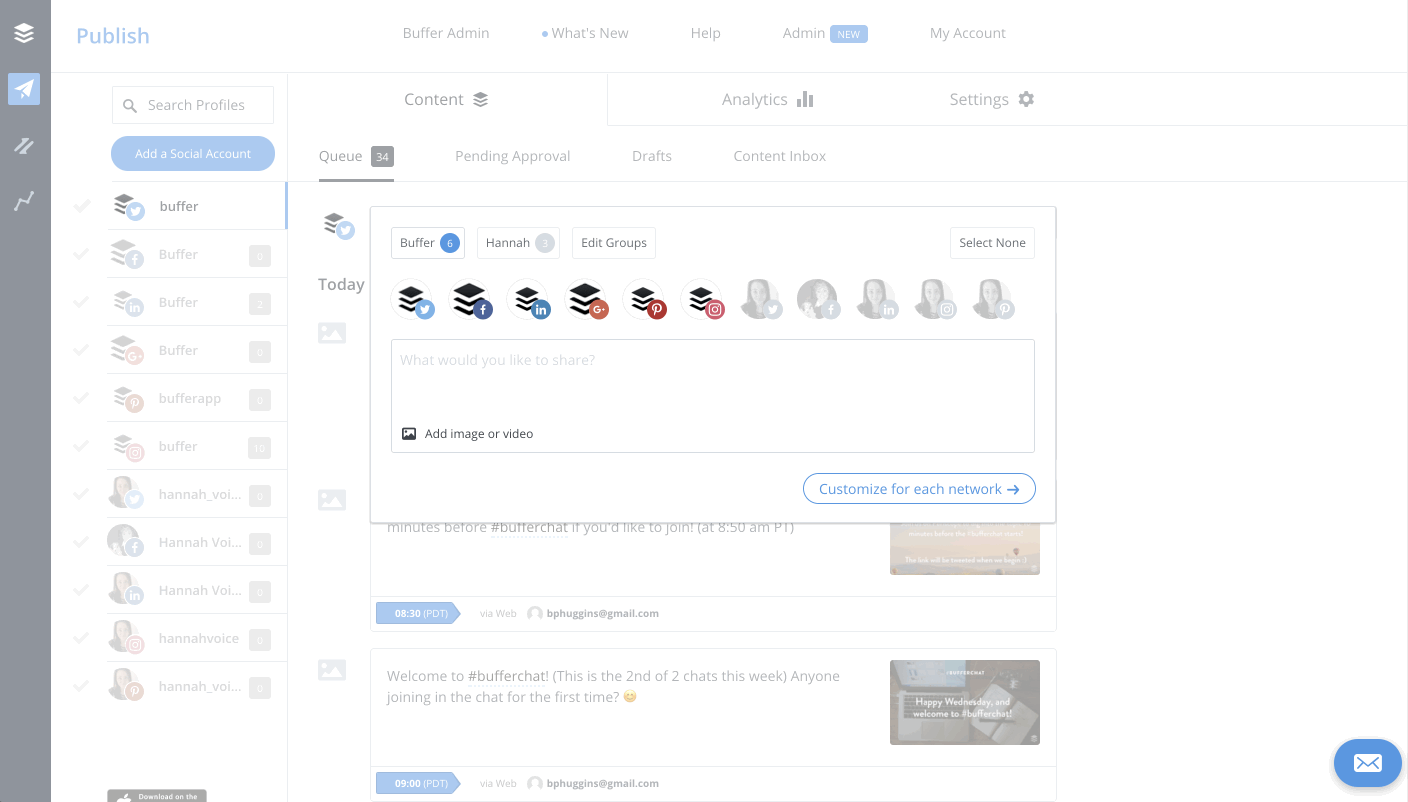 for example if youre sharing to twitter, facebook, lin