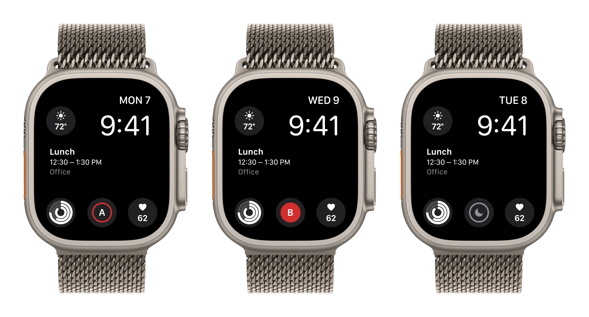 Circular StrongLifts complication on an Apple Watch face